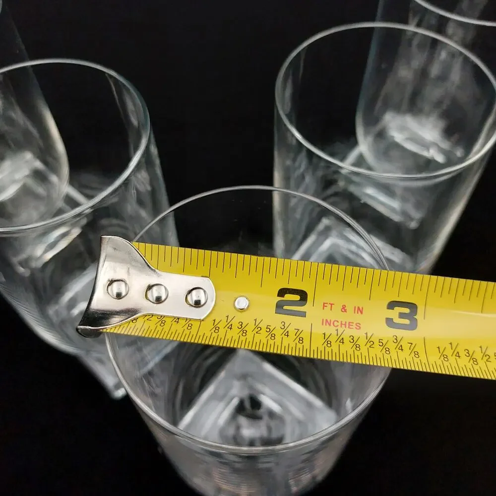 Vintage Cambridge Glass Square Highball Tumblers Pattern 3797 Set of 5 MCM